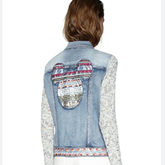 Desigual Jackets & Blazers - Desigual Women's Mickey Sequin Denim Jacket